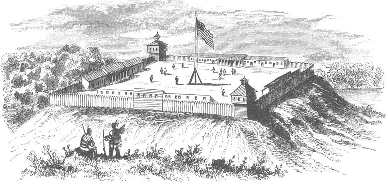 Historical engraving of Fort Detroit